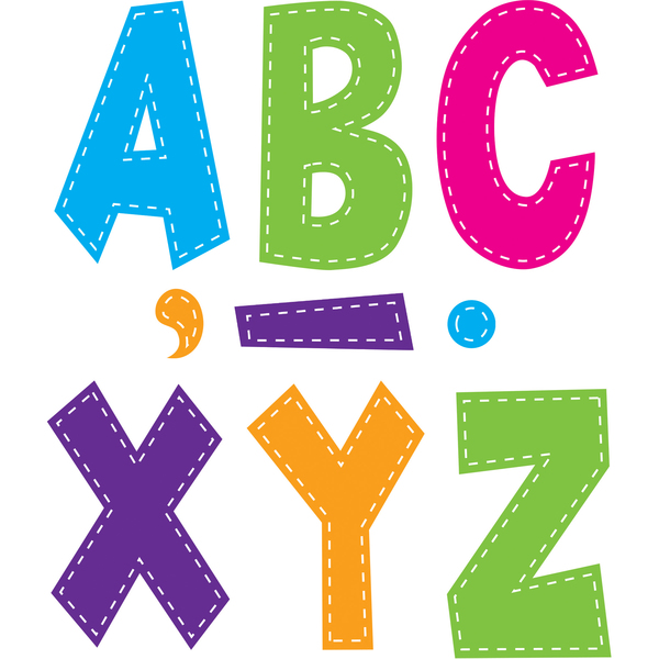 Teacher Created Resources Multi Bright Stitch 7in Fun Font Letters, PK360 TCR77281